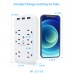 USB Outlet Extender, USB Wall Charger Surge Protector Wall Outlets 6AC Outlets Plug Extender Splitter with 3 USB Ports 1728J Power Strip Multi Plug Outlets Adapter for Home, Office, Travel