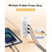 Power Strip Tower with Night Light, 15W Surge Protector Power Strip with USB Ports, 10 FT Extension Cord with Multiple Outlets (12AC+3A+2C) for Home Office Desk DormRoom (White)