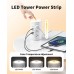 Power Strip Tower with Night Light, 15W Surge Protector Power Strip with USB Ports, 10 FT Extension Cord with Multiple Outlets (12AC+3A+2C) for Home Office Desk DormRoom (White)
