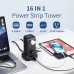 Surge Protector Power Strip 6.5 FT Cord, Power Strip Tower with 4 USB Ports (1USB C), Extension Cord with 12 AC Multiple Outlets, Home Office Supplies Desk Accessories, Dorm Room Essentials