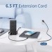 Surge Protector Power Strip 6.5 FT Cord, Power Strip Tower with 4 USB Ports (1USB C), Extension Cord with 12 AC Multiple Outlets, Home Office Supplies Desk Accessories, Dorm Room Essentials